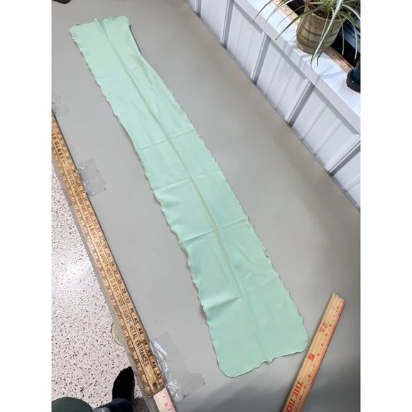 Vintage Rectangle Scarf Neck Wrap Mint Lettuce Edge Bandana Boho Hippie Outdoor - Picture 5 of 5